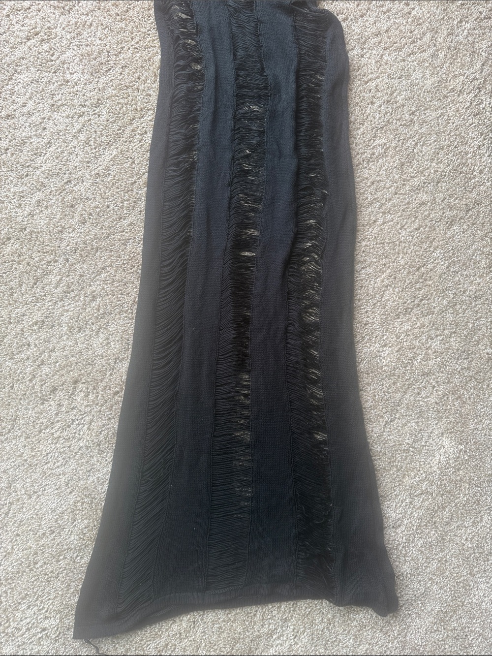 Nasty Gal Black Distressed Knit Body-con Maxi - Picture 3 of 5